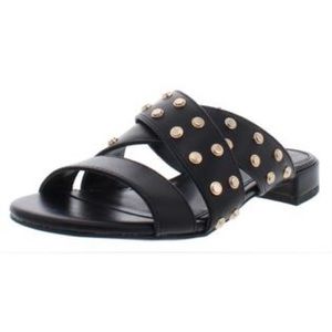 NWT! Gold Studded BCBG Black Sandals Size 7.5